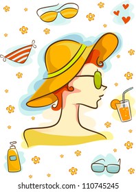 Illustration Featuring Summer-Related Elements