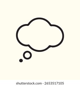 An illustration featuring a thought cloud with a bubble highlighting thoughts ideas imagination inspiration brainstorming mind cloud thinking process.