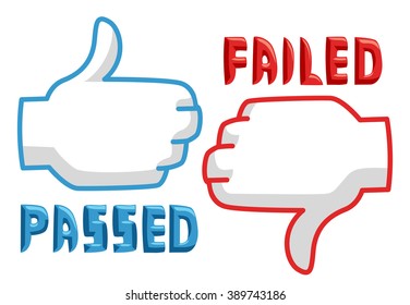 Illustration Featuring Thumbs Up and Thumbs Down Icons