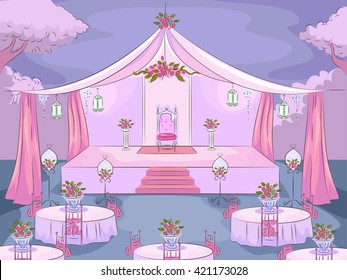 Illustration Featuring the Venue of a Debut Party