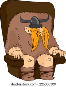 Illustration Featuring a Viking Leader Sitting on His Chair