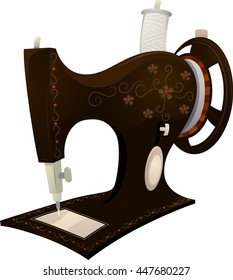 Illustration Featuring a Vintage Sewing Machine