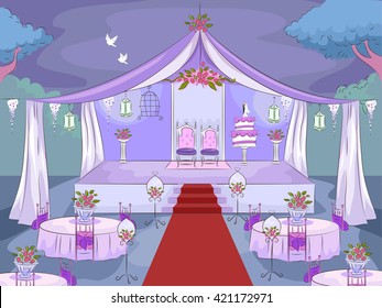 Illustration Featuring a Wedding Venue