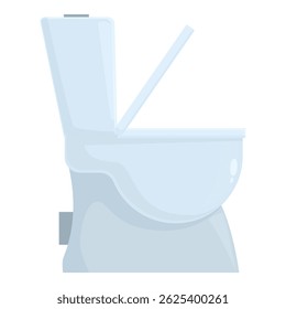 Illustration featuring a white ceramic toilet bowl with an open lid, emphasizing bathroom hygiene and sanitation