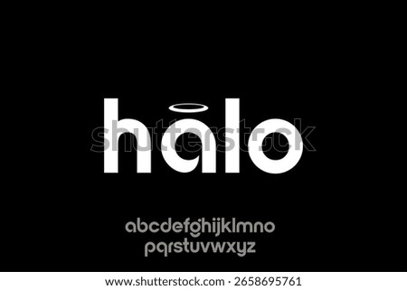 Illustration featuring the word Halo using a playful, custom font with a halo hovering over the "a" letter. The design offers visual appeal for creative and branding purposes.