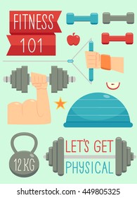 Illustration Featuring Work Out Related Elements