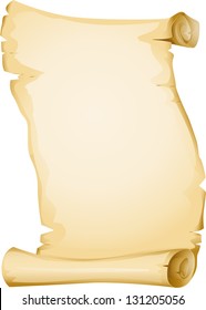 Illustration Featuring a Yellowish Blank Scroll