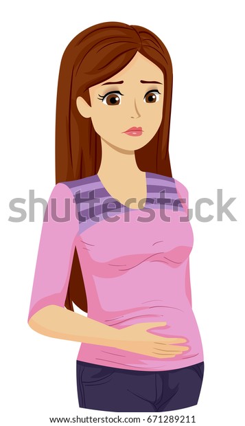 Illustration Featuring Young Teenage Girl Looking Stock Vector (Royalty ...