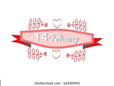 Illustration of the February 14 Valentine's Day
