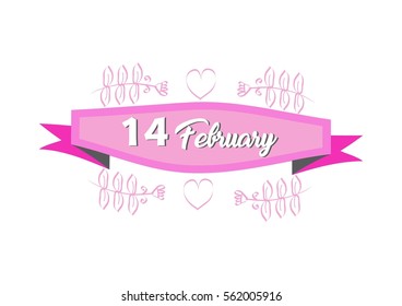 Illustration of the February 14 Valentine's Day
