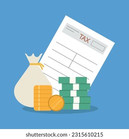 An illustration of fees and taxes in the financial transactions of companies, commercial establishments, and accounting matters in a professional manner