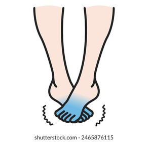 Illustration of feet with cold extremities