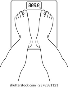 Illustration of feet on a scale