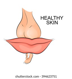 illustration of a female body on a bed in the form of lips