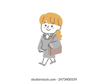 Illustration of a female business person going to work