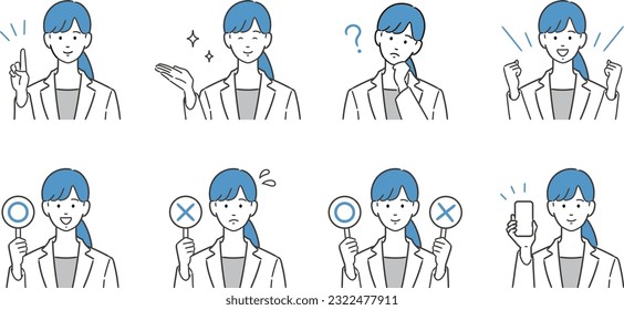 illustration of female business worker explaining some information