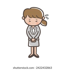 Illustration of a female businessman apologizing