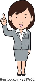 Illustration of a female businessman pointing