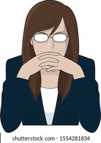 Illustration of a female businessman who is determined