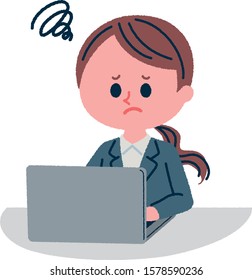 
Illustration of female employee in need