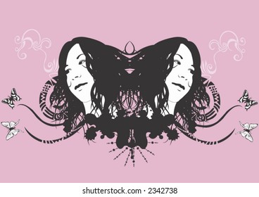 Illustration of female faces