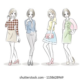 Illustration of female fashion.