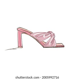 Illustration of female glamorous high heel shoes. Vector illustration