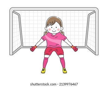 Illustration Of A Female Goalkeeper.