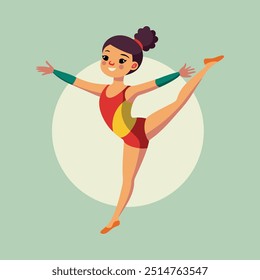 Illustration of a female gymnast
