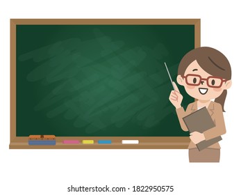 黒板 先生 日本人 のイラスト素材 画像 ベクター画像 Shutterstock