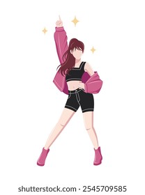 Illustration of female k-pop idol