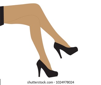 Illustration of female legs. Vector