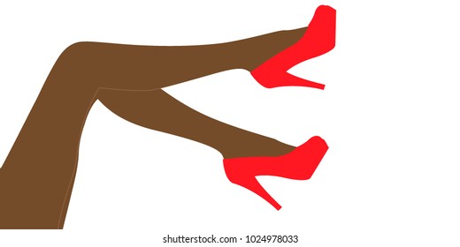Illustration of female legs. Vector