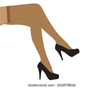 Illustration of female legs. Vector