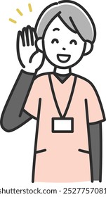 Illustration of a female medical staff member listening