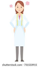 Illustration of a female nutritionist angry - whole body