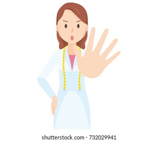 Illustration of a female nutritionist being angry