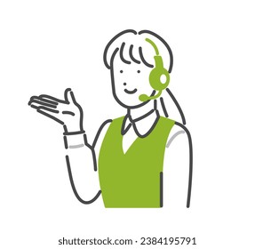 Illustration of a female operator guiding