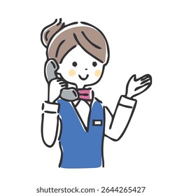 Ilustração de uma operadora falando ao telefone.
