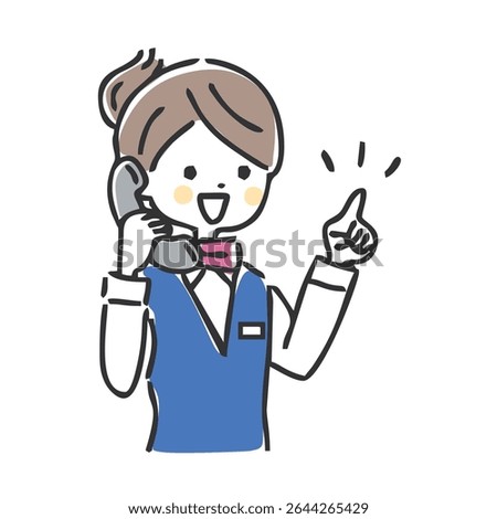 Illustration of a female operator talking on the phone.