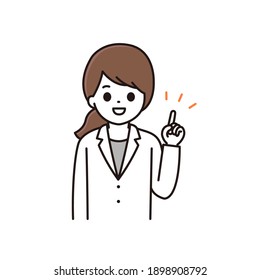 Illustration of a female pharmacist explaining the medicine