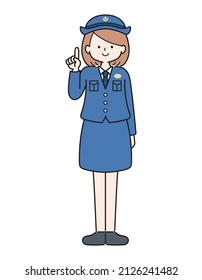Illustration of a female police pointing