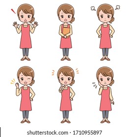 Illustration of female pose set