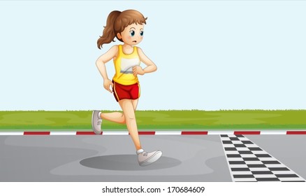 Illustration of a female racer