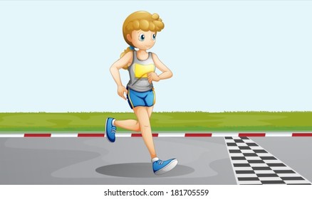 Illustration of a female racer