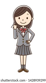 Illustration of a female student.