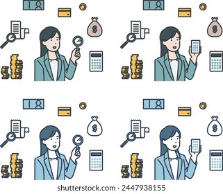 illustration of female tax accountant