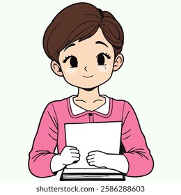 illustration of a female teacher