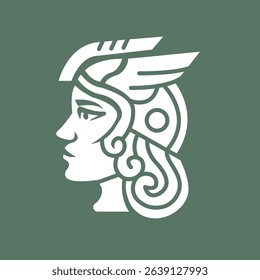 Illustration of a female valkyrie head