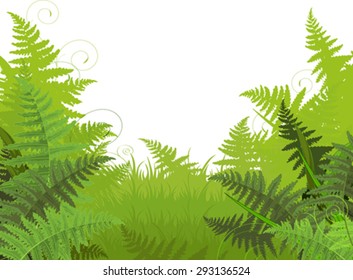 Illustration of fern meadow background